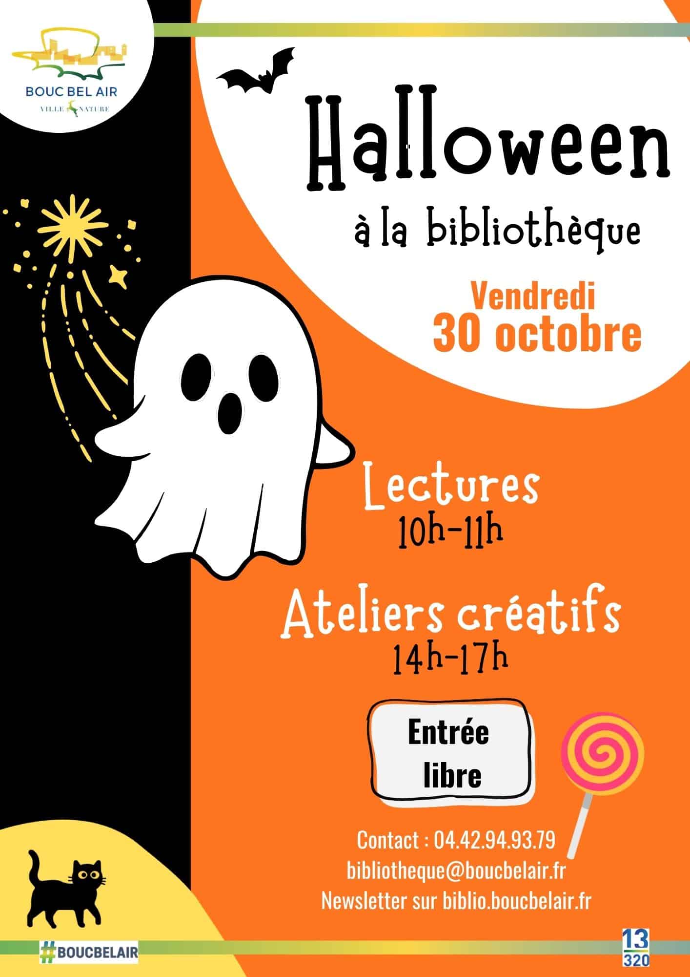 AFFICHE Halloween à la bibliothèque