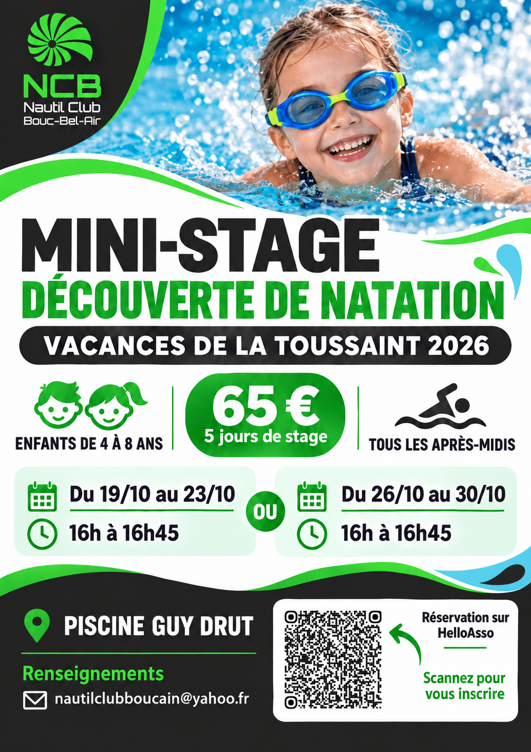 Affiche NCB Stage-découverte-toussaint-2026